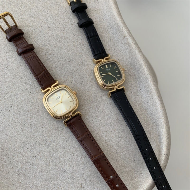 Classic Square Leather Watch