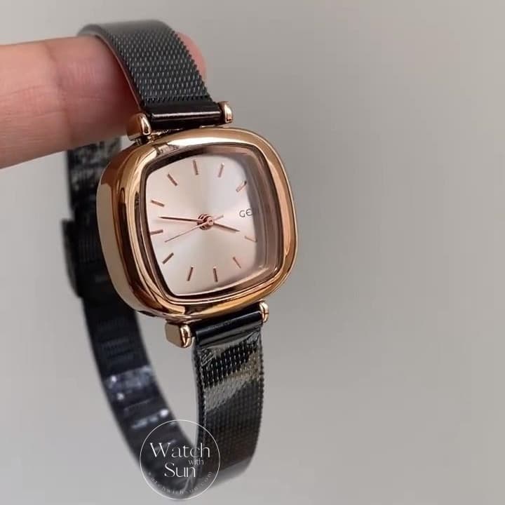 Minimalist Style Square Face Stainless Steel Women's Watch