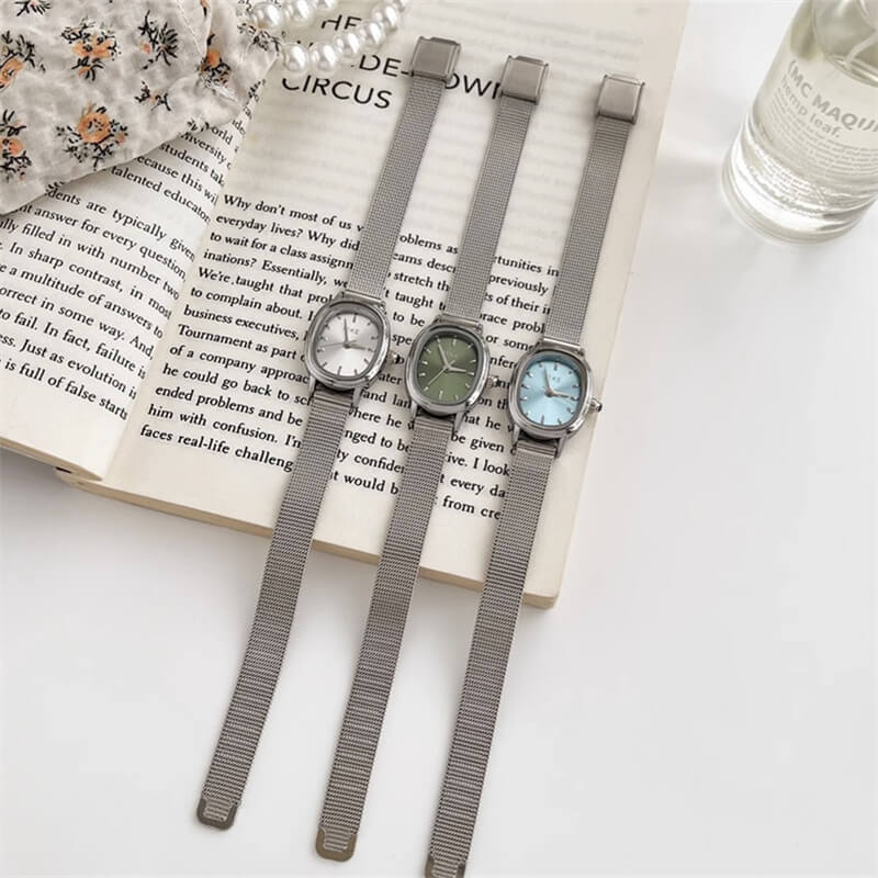 Chic Silver Oval Dial Stainless Steel Women’s Watch