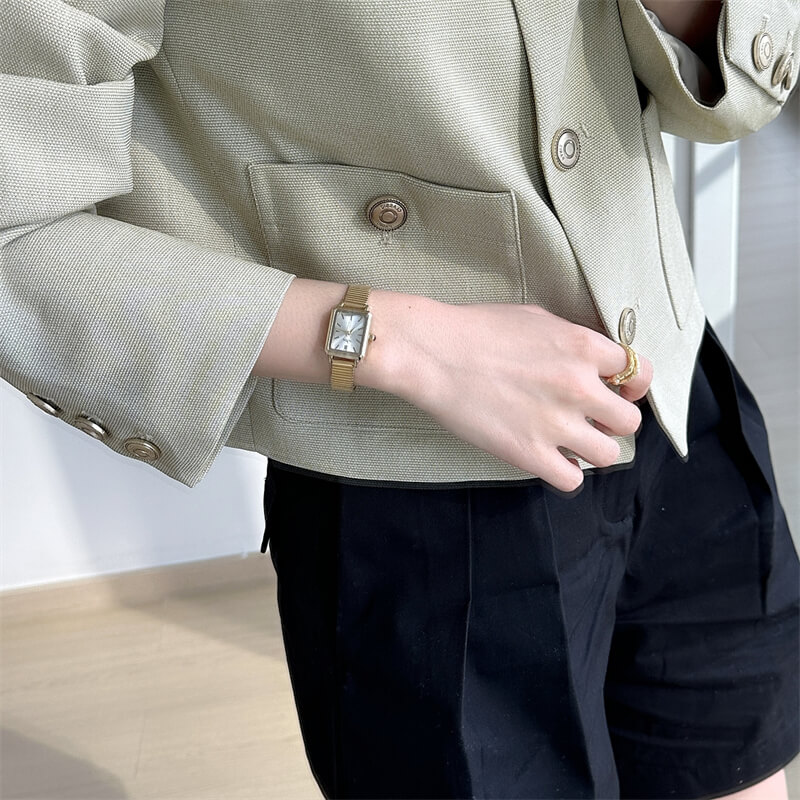 Classic Gold/Silver Rectangle Bracelet Watch