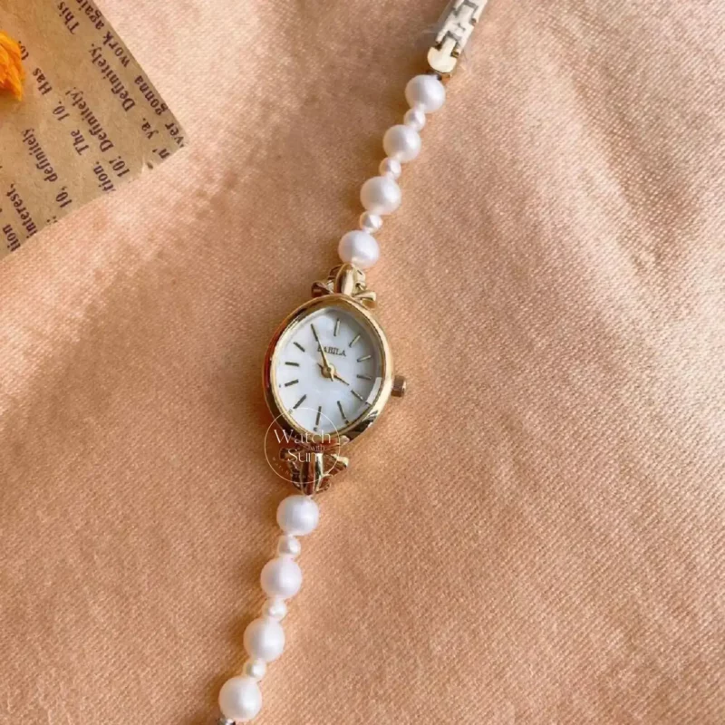 Freshwater Pearl Bracelet Watch Dainty Pearl Watch for Women