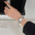 Minimalist Silver-Blue/Pink/White/Black Square Wristwatch