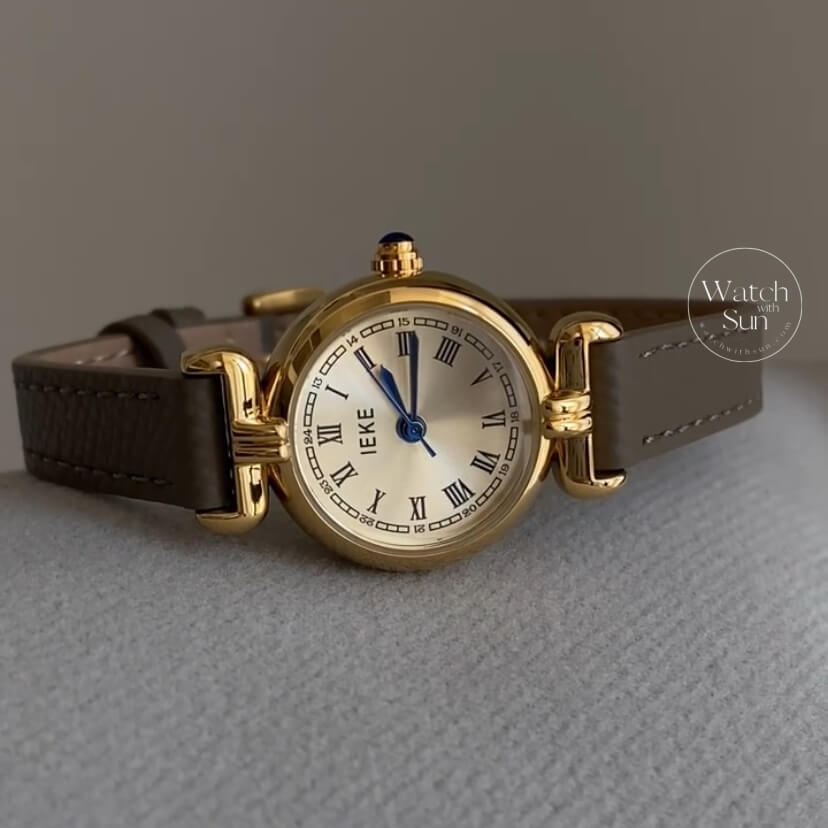 Minimalist Roman Numeral Grey Leather Band Watch