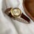 Classic Gold Face Brown Leather Ladies Watch