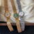 Minimalist Style Gold Round Stainless Steel Bracelet Watch