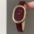 Vintage Style Red Brown Oval Genuine Leather Watch