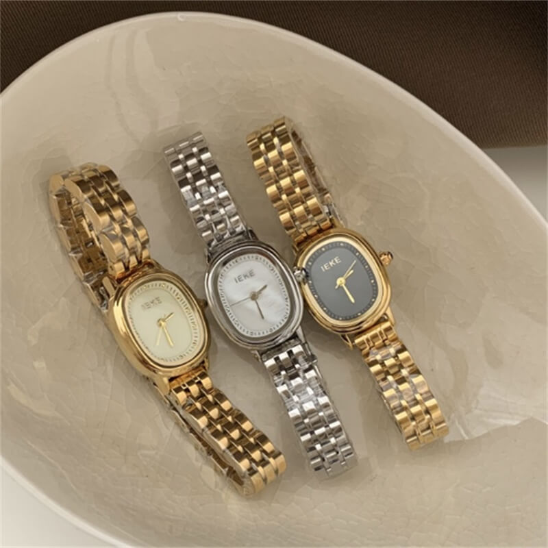 Vintage Gold/Silver Oval Face Bracelet Watch