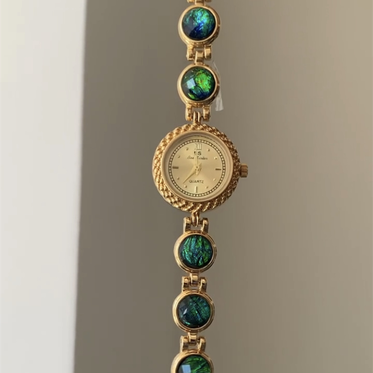 Vintage Colorful Stone Wristwatch for Women