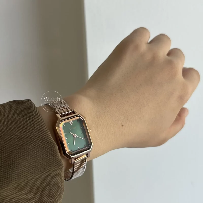 Dainty Green Small Suare Face Women's Watch