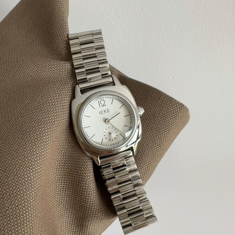 Vintage Gold/Silver Round Face Bracelet Watch for Women