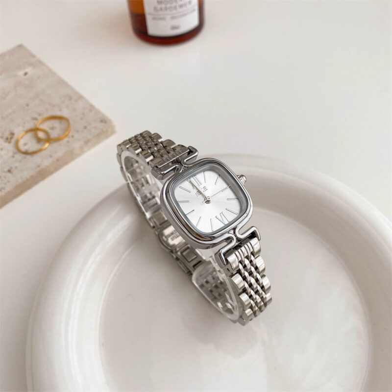 Square Face Gold/Silver Bracelet Watch