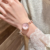Dainty Gold Round Stainless Steel Bracelet Ladies Watch