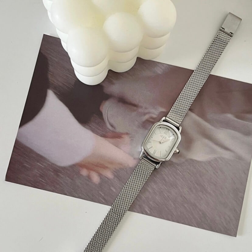 metal oval watch
