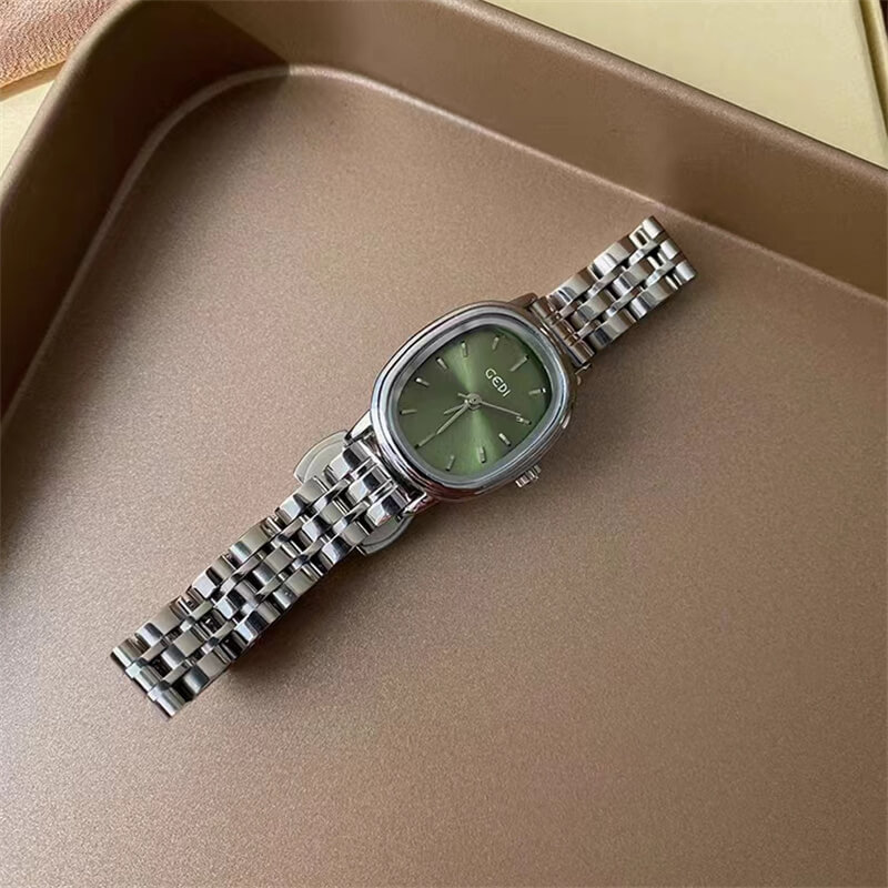 metal oval watch
