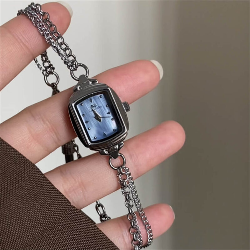 Mother of Pearl Small Rectangle Face Chain Watch