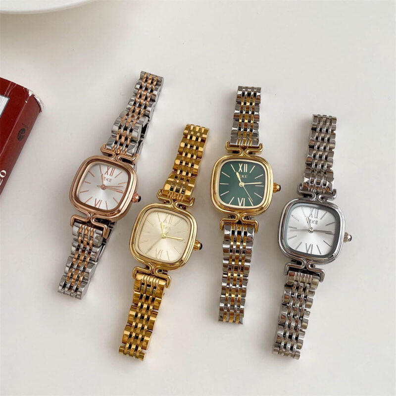 Square Face Gold/Silver Bracelet Watch