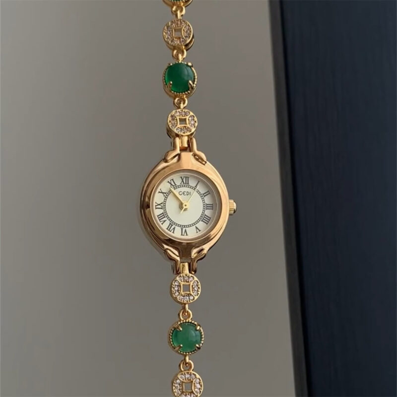 Oval Small Face Gold Bracelet Watch