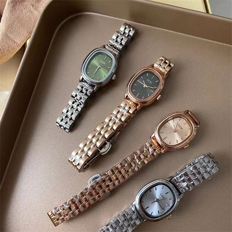 metal oval watch