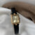 Vintage Style Brown/Black Rectangle Leathe Wristwatch
