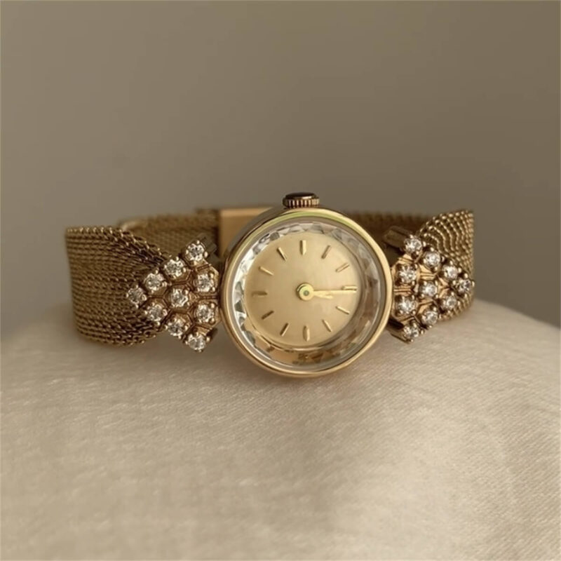 Round Face Gold Stainless Steel watch