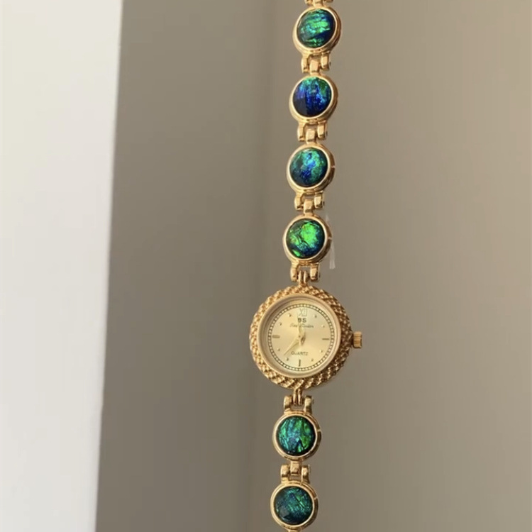 Vintage Colorful Stone Wristwatch for Women