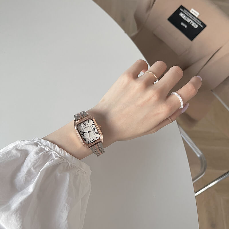 Classic Gold/Silver Rectangle Bracelet Ladies Watch