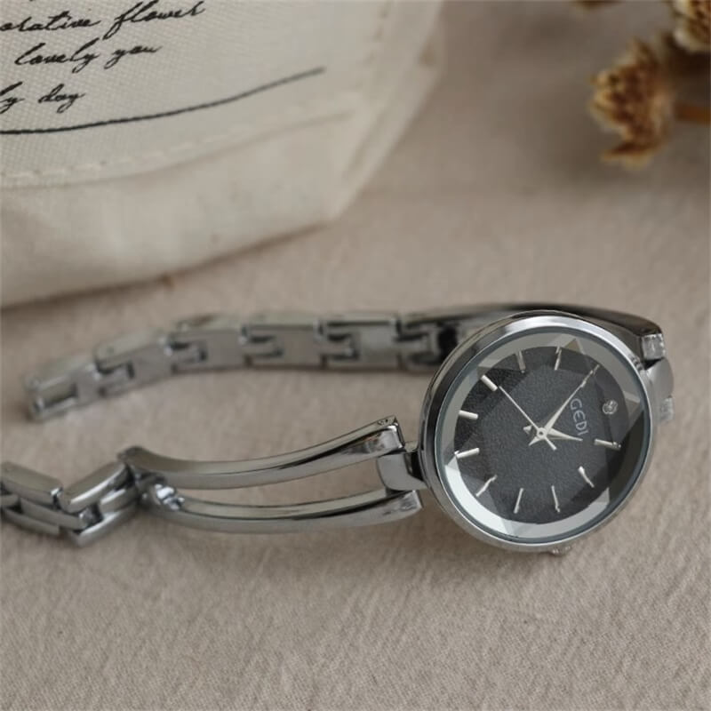 Dainty Brown Round Chain Watch for Women