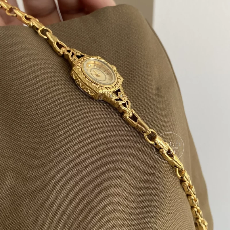 Vintage Gold Watches for Women Mother of Pearl Dial Watches
