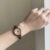 Classic Brown/Black Round Leather Wristwatch