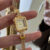 Chic Champagne Square Chain Watch for Women