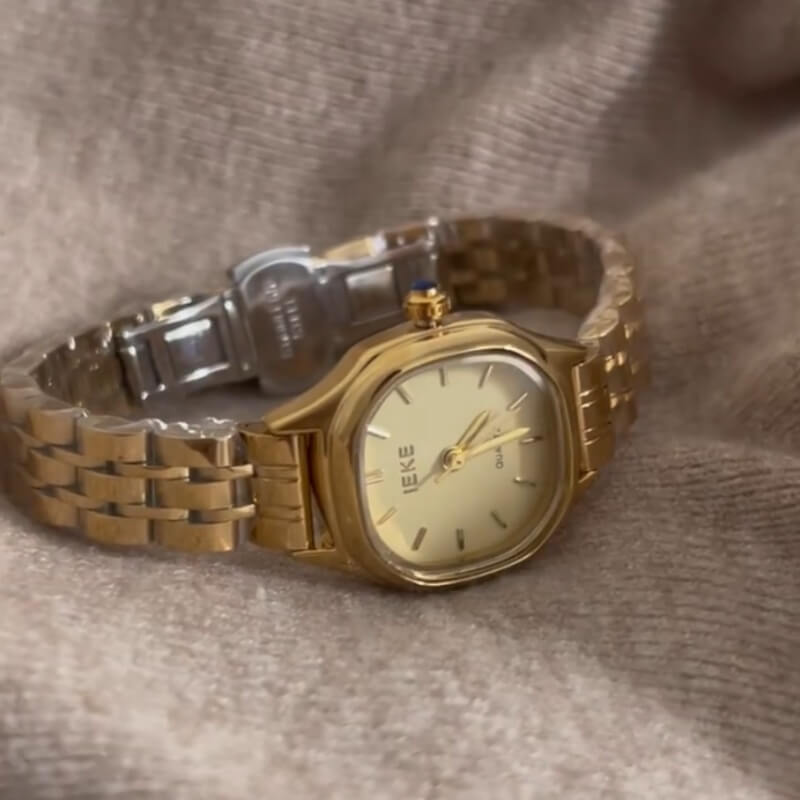 Classic Style Gold/Silver Square Face Watch for Women