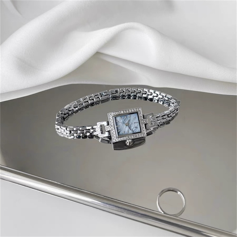 Square Face Silver Bracelet Watch