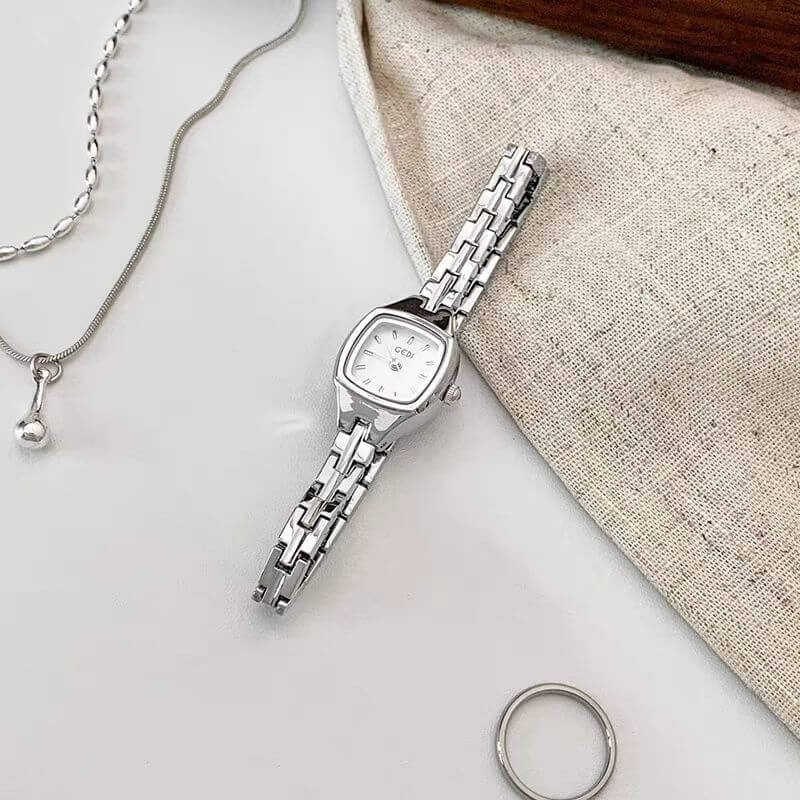 Minimalist Style Gold/Silver Rectangle Stainless Steel Bracelet Watch