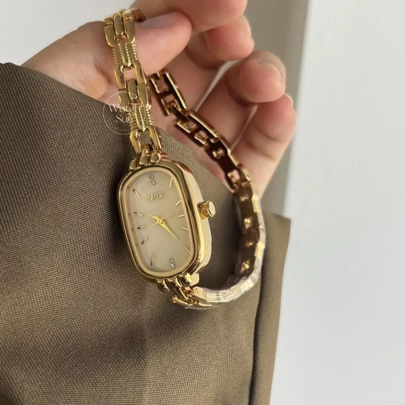Dainty Gold/Silver Oval Mother of Pearl Bracelet Watch