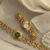 Women’s Chic Gold Emerald Green Round Chain Watch
