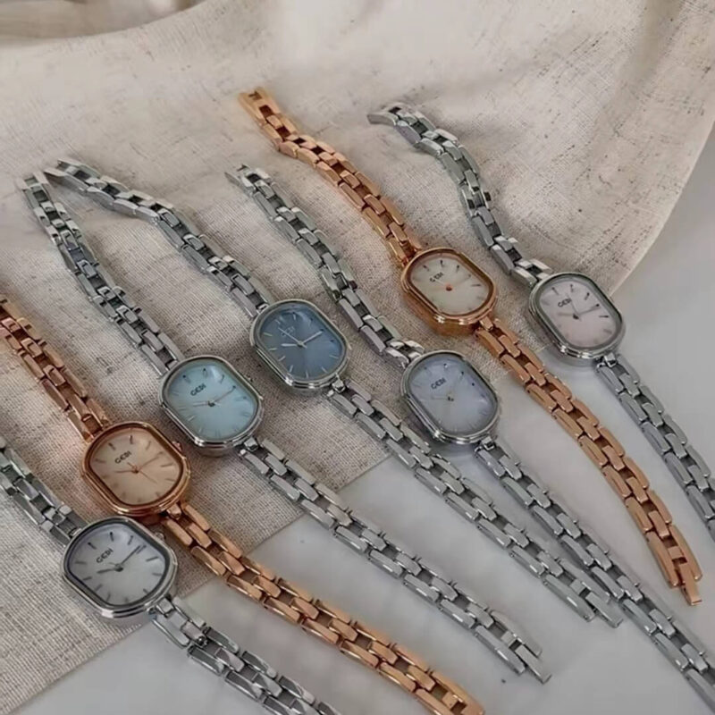 Chic Style Gold/Silver/Blue/pink Round Stainless Steel Watch