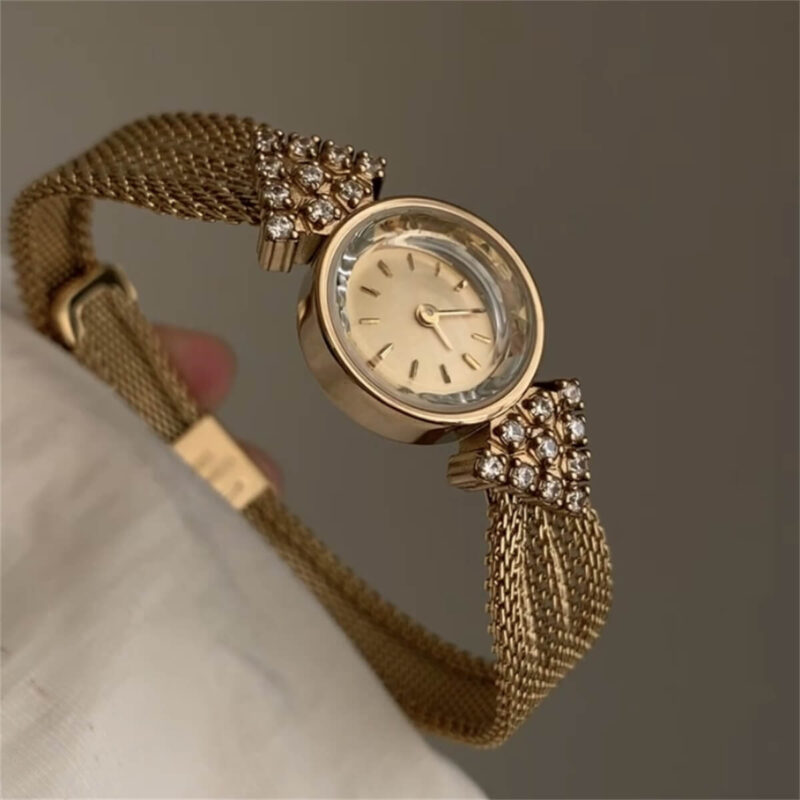 Round Face Gold Stainless Steel watch