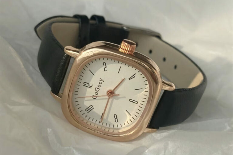 Chic Style Black Square Genuine Leather Watch