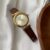Classic Gold Face Brown Leather Ladies Watch