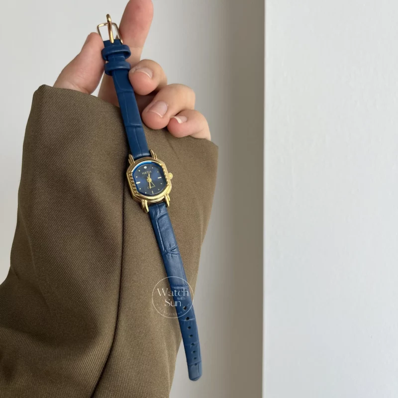 Small Ladies Watch Vintage Womens Blue Strap Watches