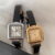 Classic Gold/Silver Square Small Dial Watch for Women