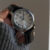 Classic Brown/Black Round Genuine Leather Women's Watch