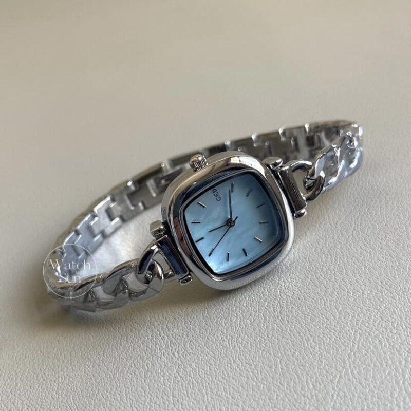 Chic Style Silver Square Mother of Pearl Bracelet Watch