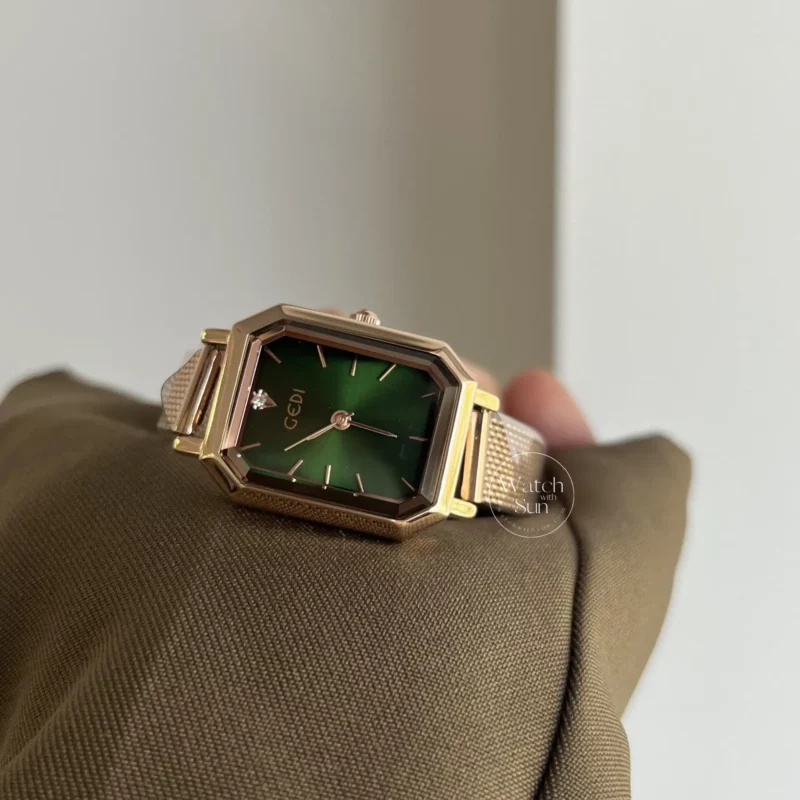 Dainty Green Small Suare Face Women's Watch