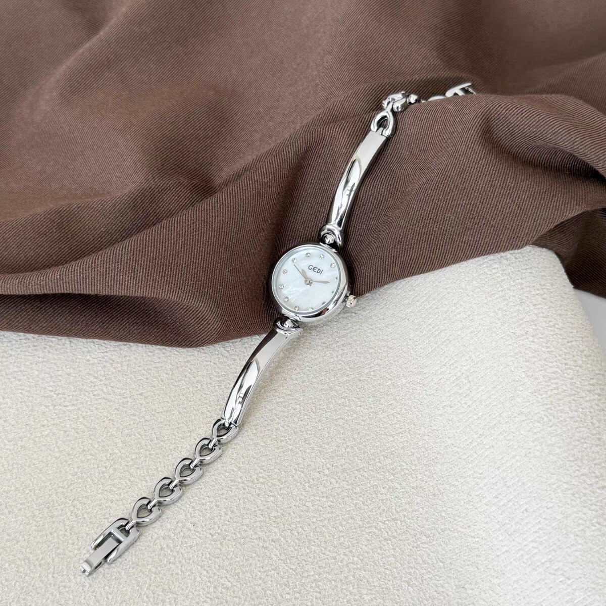 Chic Style Silver Round Stainless Steel Bracelet Watch