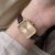 Vintage Style Brown Rectangle Leather Watch for Women