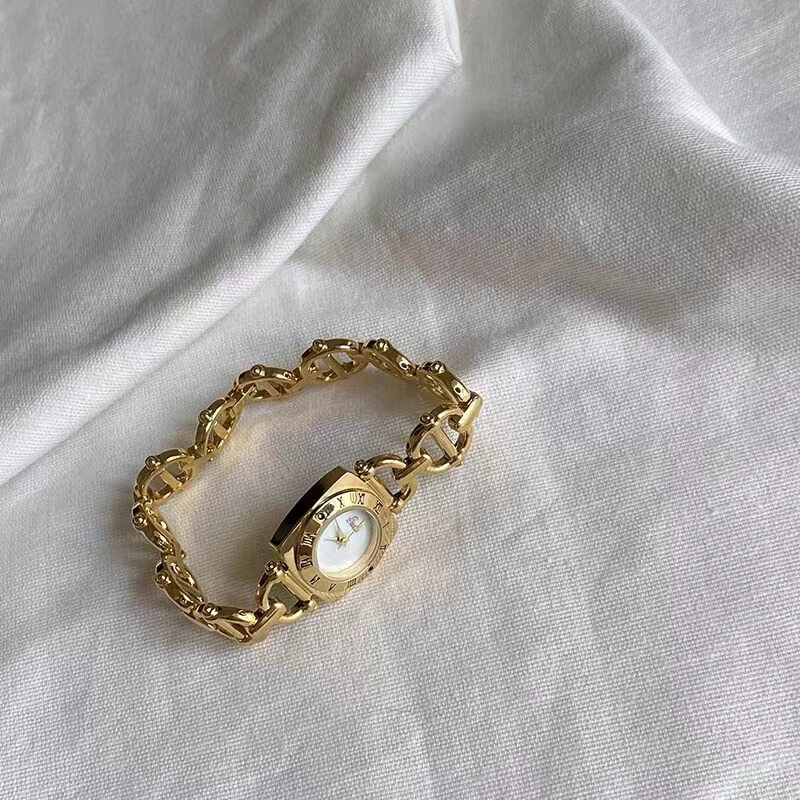 Elegant Gold Plated Square Watch