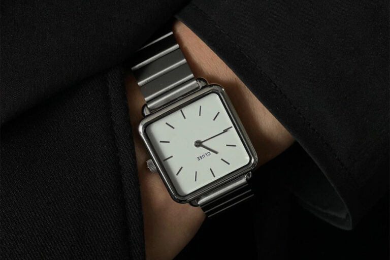 Square stainless steel watch
