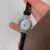Dainty Mother of Pearl Round Face Black Leather Watch