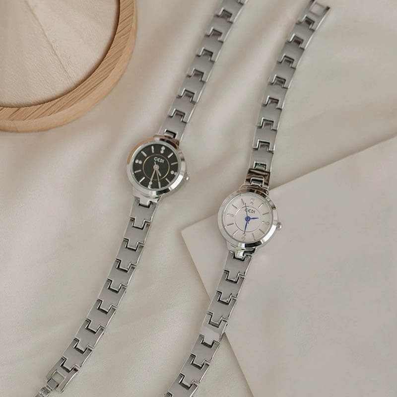 Elegant small face ladies watch with stainless steel band